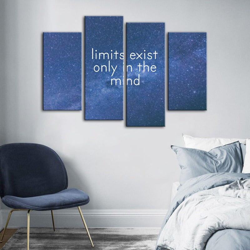 4 Piece Galaxy Motivation - Canvas Wall Art Painting | Bowlift