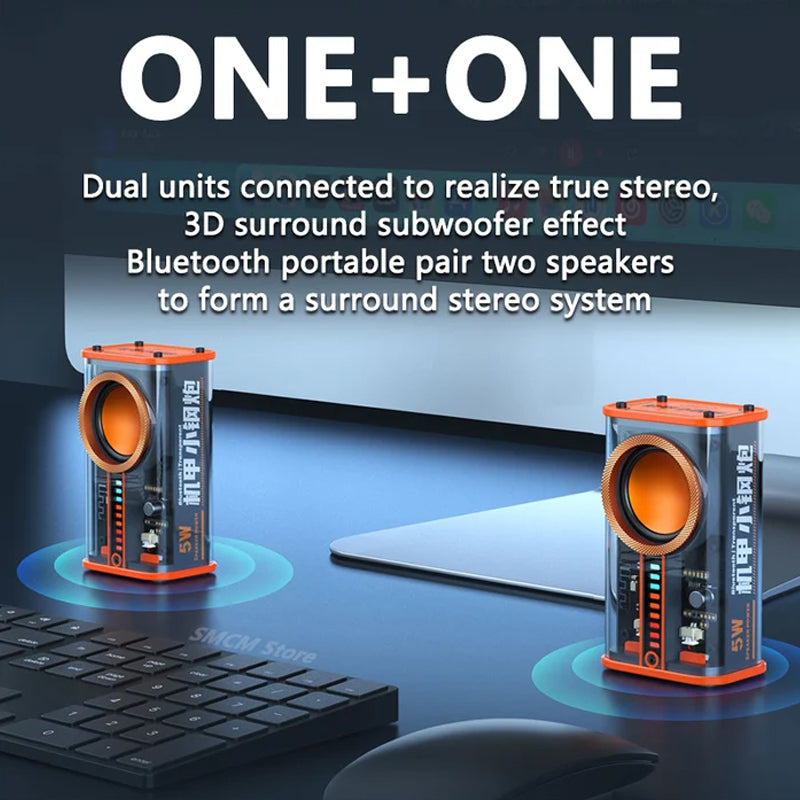 Transparent Mecha Wireless Bluetooth Speaker | Bowlift