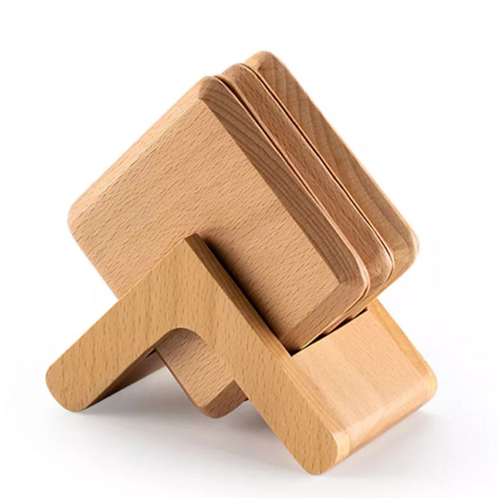 BowLift | Sleek Stack Wooden Coaster Set | 6pcs