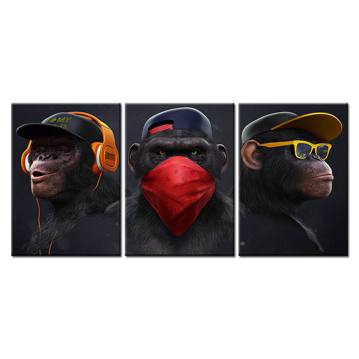 Monkey Crew 3 Piece - Canvas Wall Art Painting | Bowlift