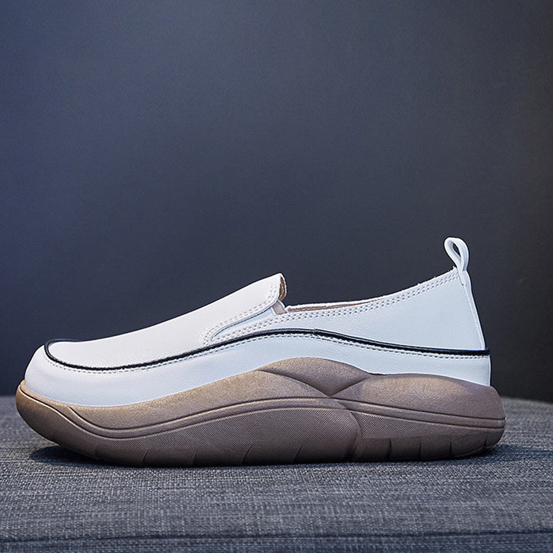 BowLift | Thick Sole Low Cut Leather Shoes