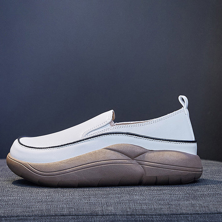 BowLift | Thick Sole Low Cut Leather Shoes