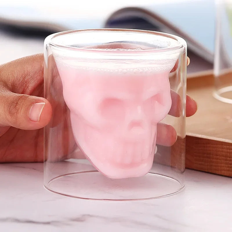 3D Skull Head DouBowlifte Drinking Glass | Bowlift