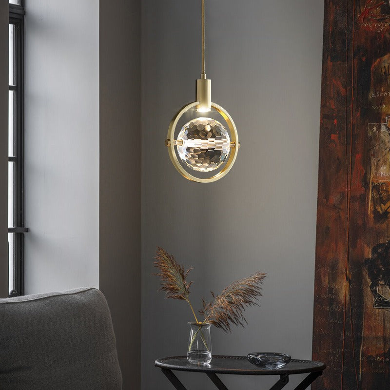 BowLift | CrystalChic Pendant Light - Ring-shaped LED Ceiling Lamp with Sparkling Crystals