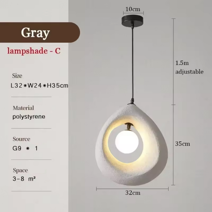 BowLift | Japanese Wabi Sabi Pendant Lamp with Minimalist Design
