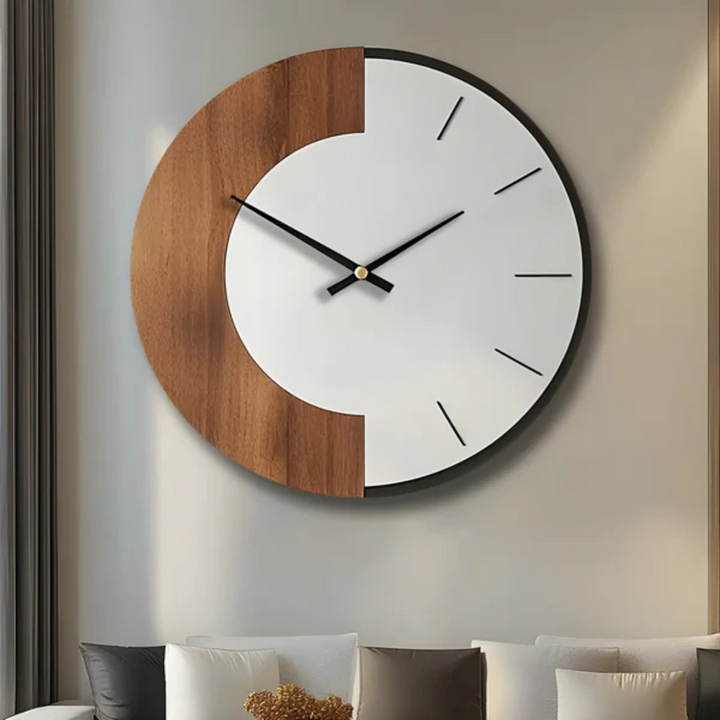 BowLift | Oud – Large Wooden Wall Clock | Silent Modern Home Décor