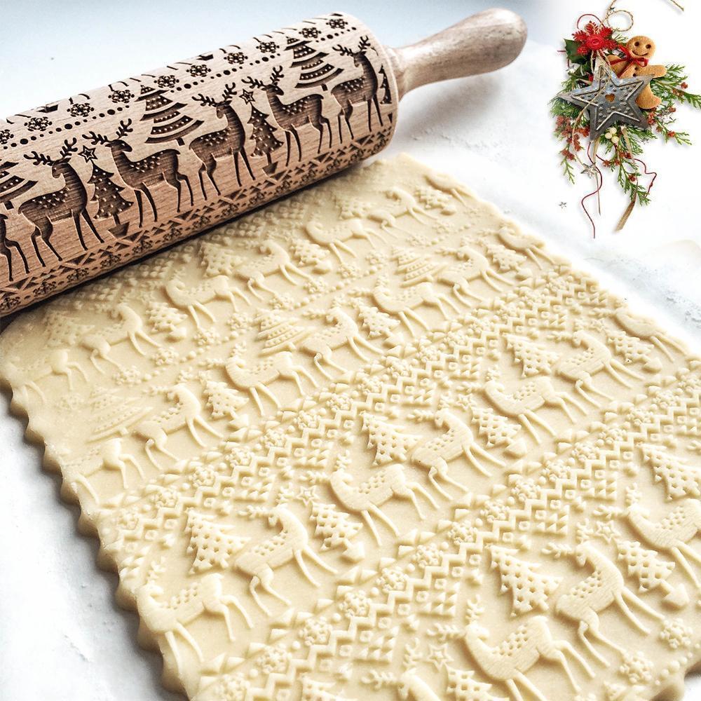 Christmas Embossing Rolling Pin | Bowlift