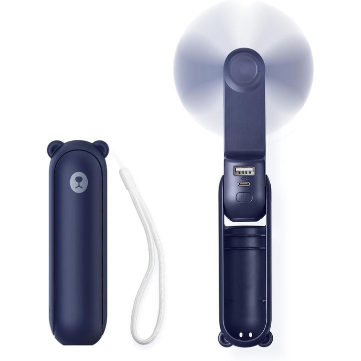 3 In 1 Handheld Mini Fan | USB Rechargeable, Foldable Design & Ideal for Travel, Camping, and Outdoor Activities | Bowlift