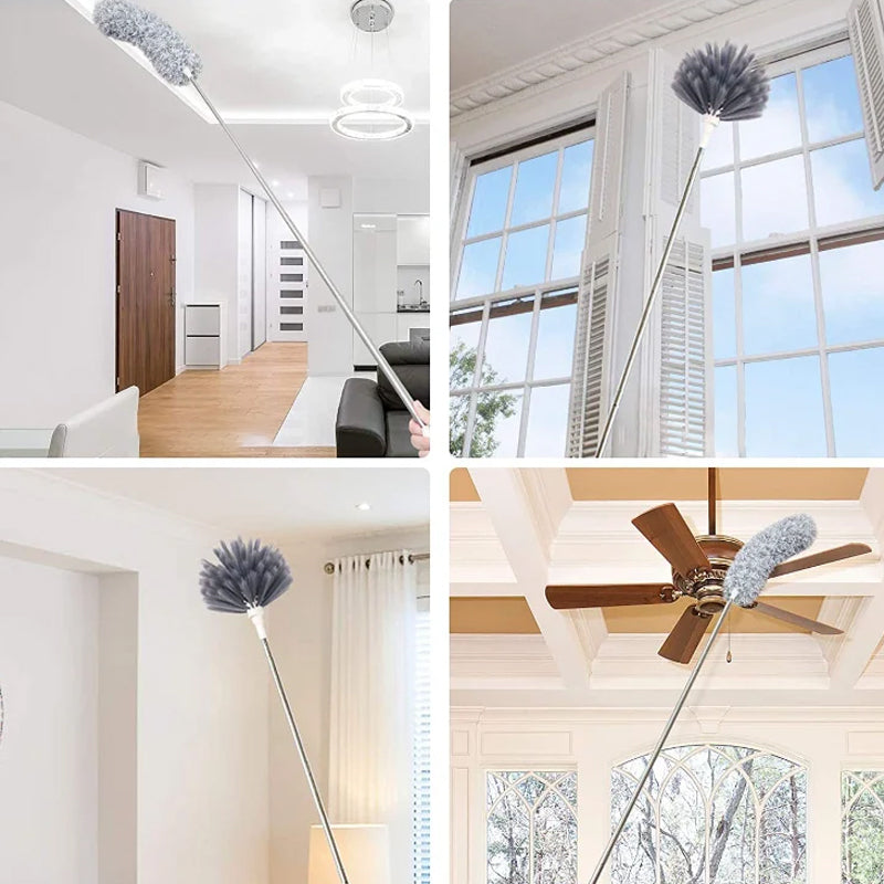 Retractable Washable Curved Microfiber Duster | Bowlift