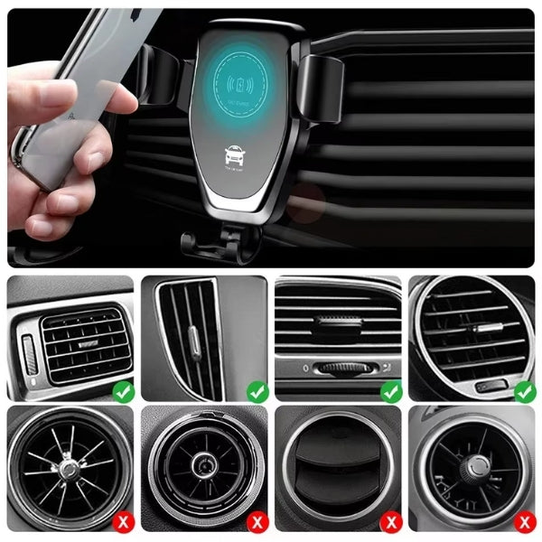 BowLift | Wireless Car Charger & Phone Mount - Fast Charging Holder for iPhone 14 & All Smartphones