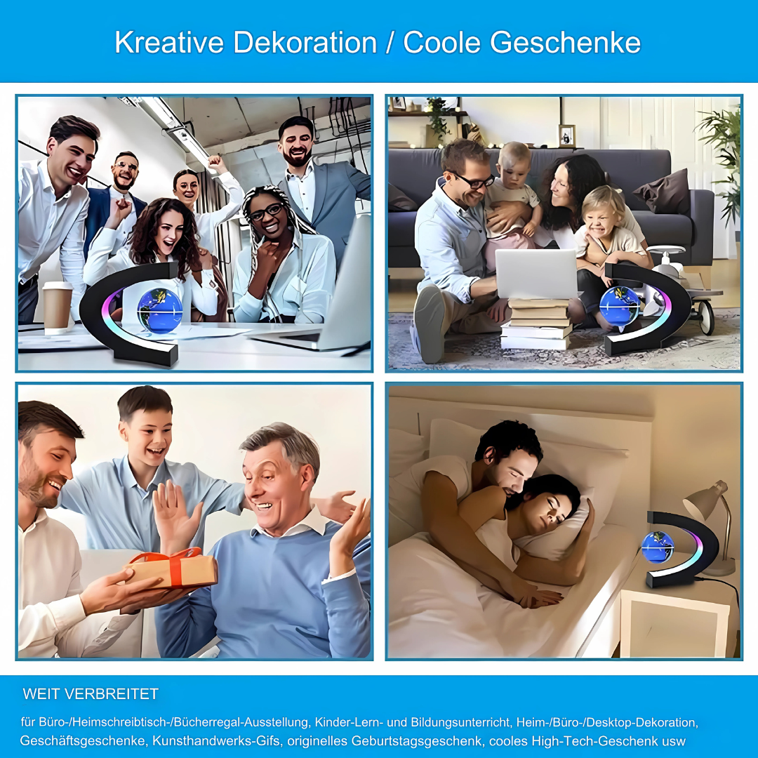 BowLift | AstroGlobe LED World Globe – Floating Globe Lamp with Magnetic Suspension