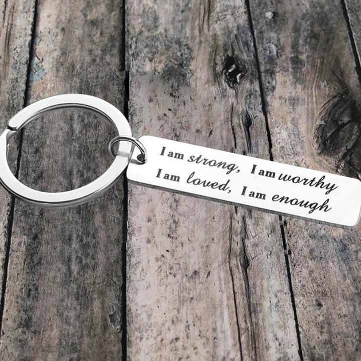 BowLift | Stainless Steel "I am strong" Keychain