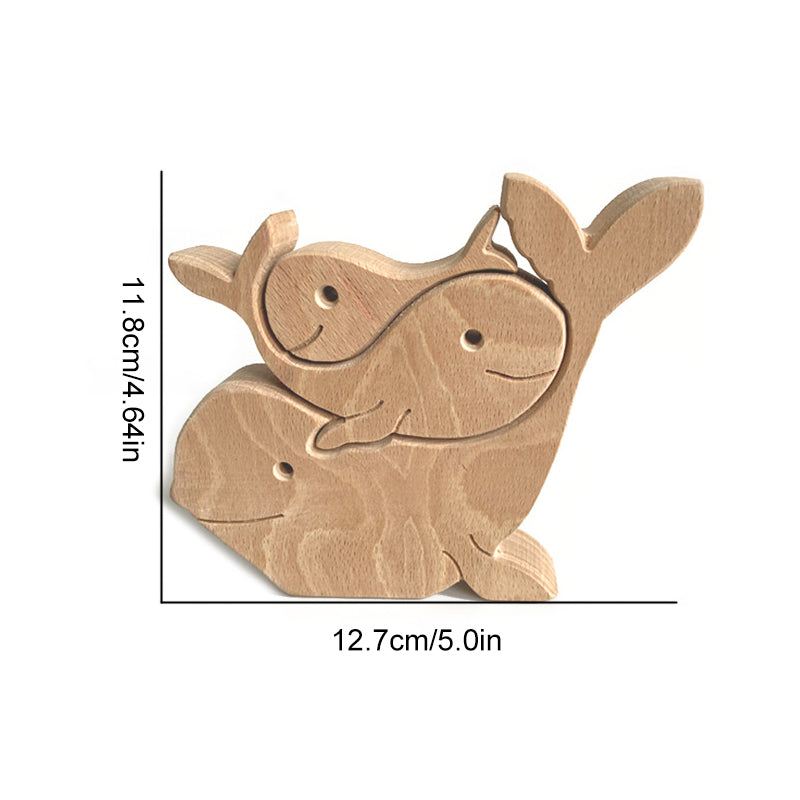 BowLift | Cute Animal Family Ornament, Wooden Puzzle Figurine - 🎁Love Gift