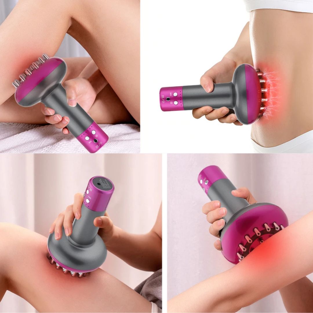 LumiSculpt Electric Cellulite Meridian Brush Massager | Skin Firming Device - Lymphatic Drainage and Muscle Relaxation for Home Use Bowlift