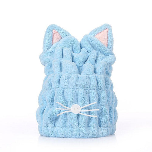 BowLift | Cute Cat Ears Hair-drying Towel Bath Cap