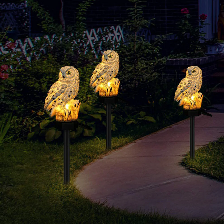 Solar Garden Lamp Uilux – Wireless Outdoor Lamp powered by Solar Energy with Owl Design | Bowlift