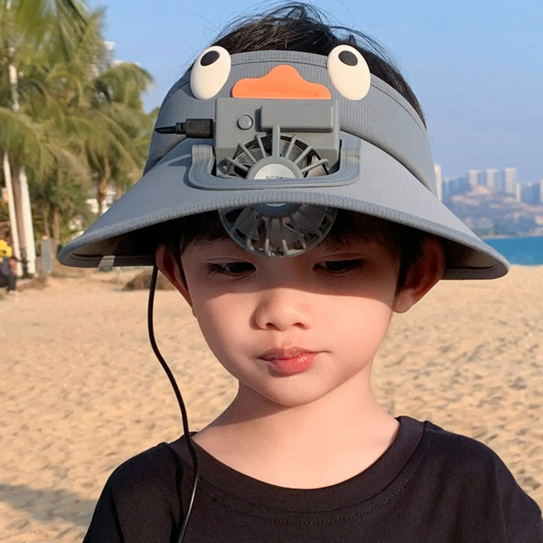 Kids Sun Visor Hat with Cooling Fan Hat | Bowlift