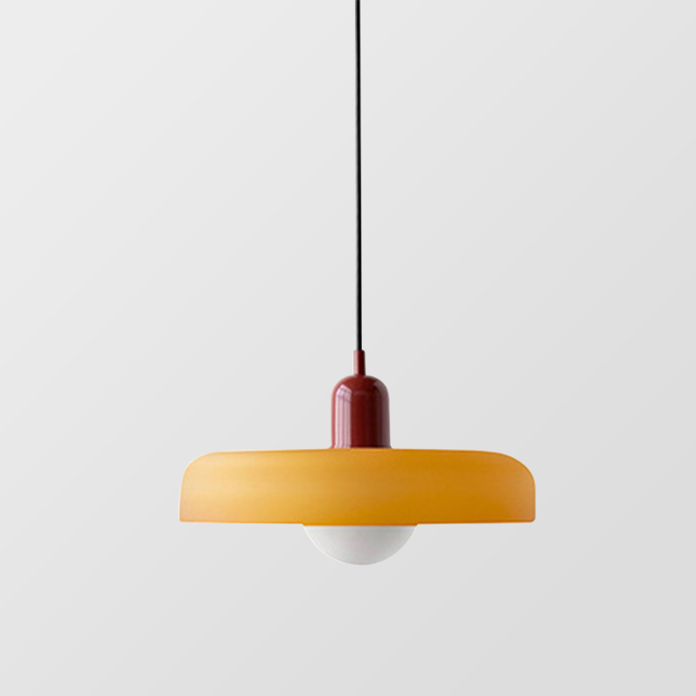 BowLift | Scandi Bauhaus Pendant Light – Stylish Orange Ceiling Lamp for Contemporary Spaces