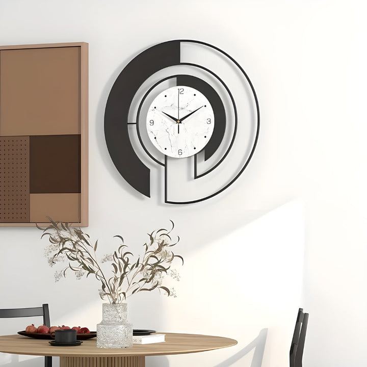 Quiet geometric wall clock with peaceful run for tranquil spaces Bowlift