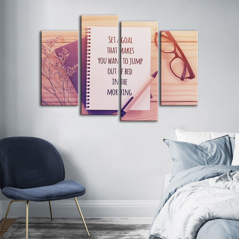 Set A Goal 4 Piece - Canvas Wall Art Painting | Bowlift