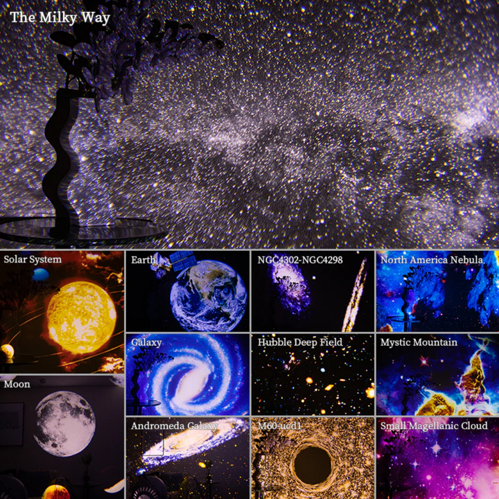 BowLift | Galaxy Projector with 360° Rotation - Stunning Room-Wide Night Sky View