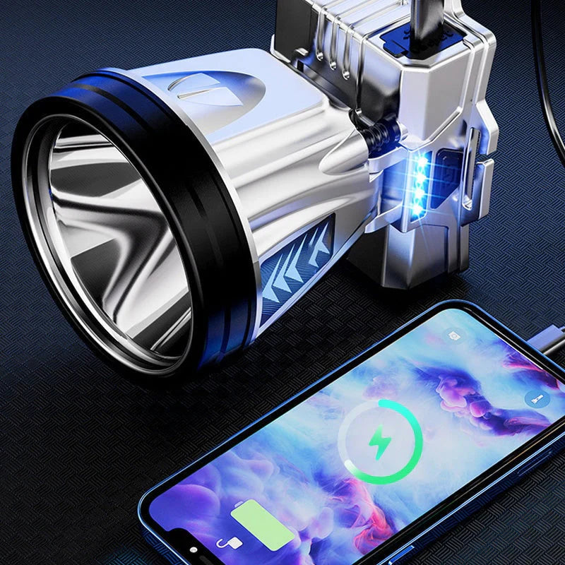 BowLift | Wide-beam LED headlamp with power bank function and USB charging port