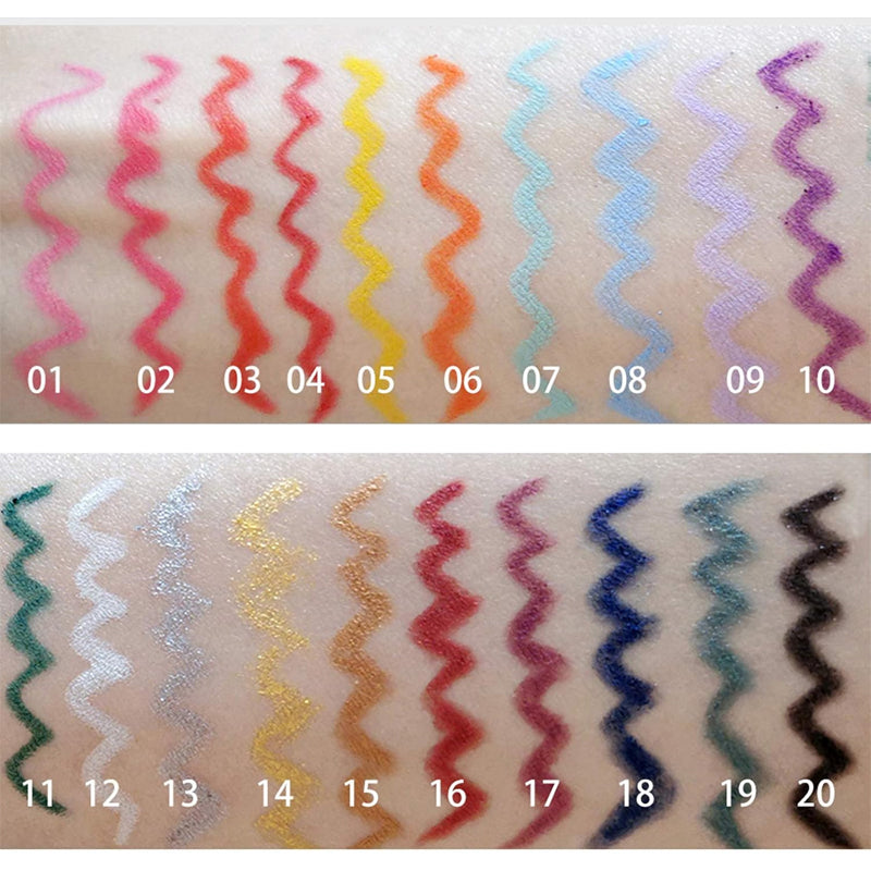 BowLift | 20 PCS Colorful Eyeliner Pencil Set