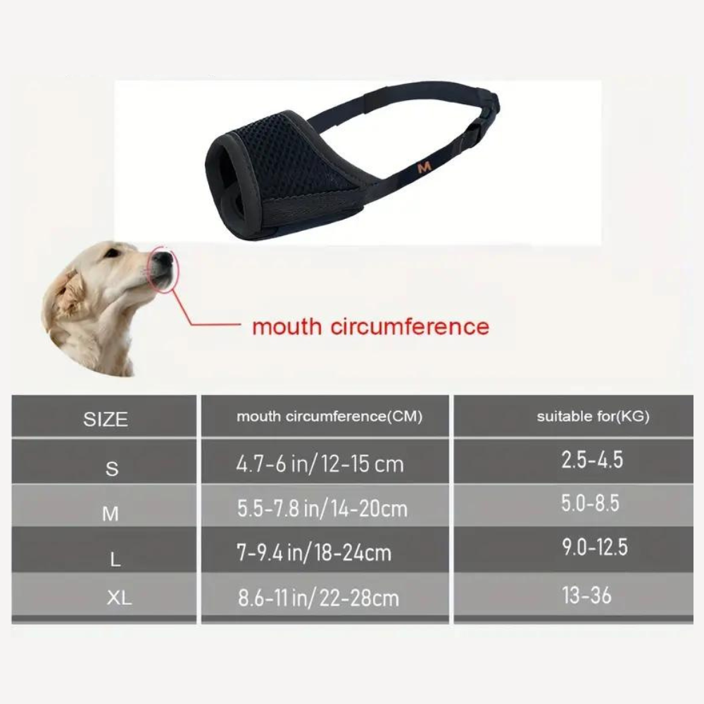 SoftMesh•  Adjustable Dog Muzzle