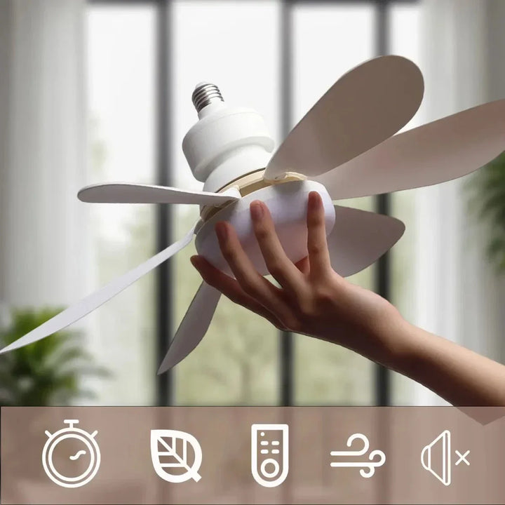 Ceiling fan LED with remote control and dimmable light | Bowlift