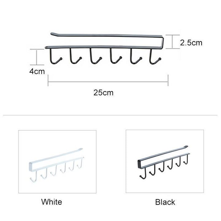 BowLift | 6 Hook Under-Cabinet Hanging Shelf