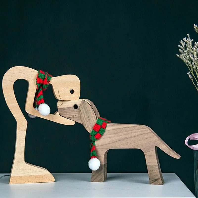 Gift For Pet Lovers - Wood Sculpture Table Ornaments - The Love Between You And Your Fur-Friend | Bowlift