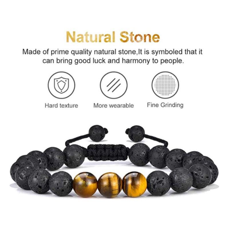 BowLift | Tiger Eye Lava Rock Stone Bracelet