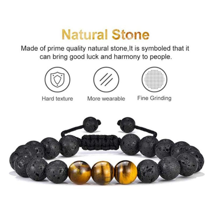 BowLift | Tiger Eye Lava Rock Stone Bracelet