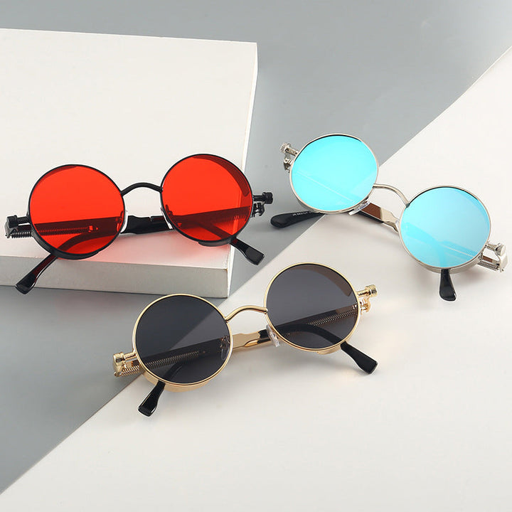 BowLift | Sunglasses Steampunk Round Lens Metal Frame Unisex Glasses