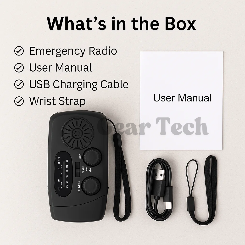 BowLift | Portable Wind-Up Radio | AM/FM, Weather Broadcasts & Built-In Power Bank for Emergency Preparedness