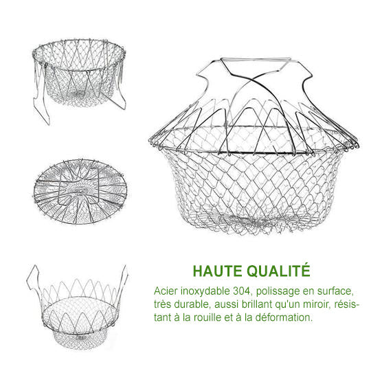 Chef Frying Basket Foldable Made of Stainless Steel | Bowlift