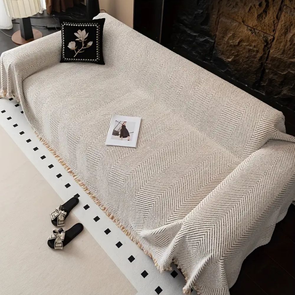 BowLift | Stripe Herringbone Sofa Cover