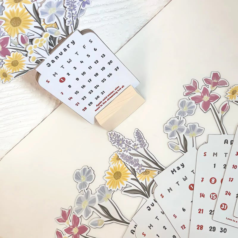 BowLift | 2025 Bloomy Flowers Desk Calendar
