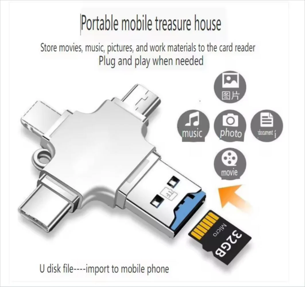 BowLift | 4 In 1 Flash Drive Card Reader