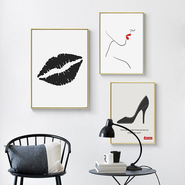 Makeup Lips  - Canvas Wall Art Painting | Bowlift