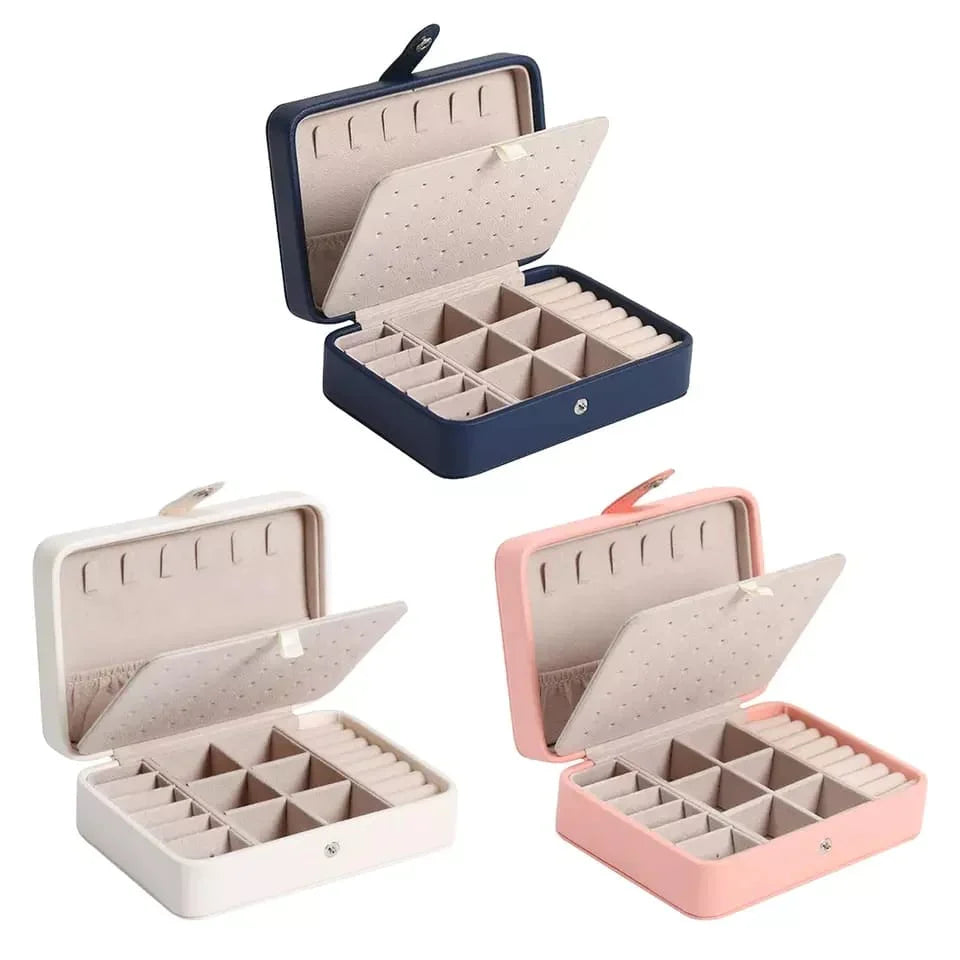 Leather Mini Jewelry Box Double Layer Bowlift