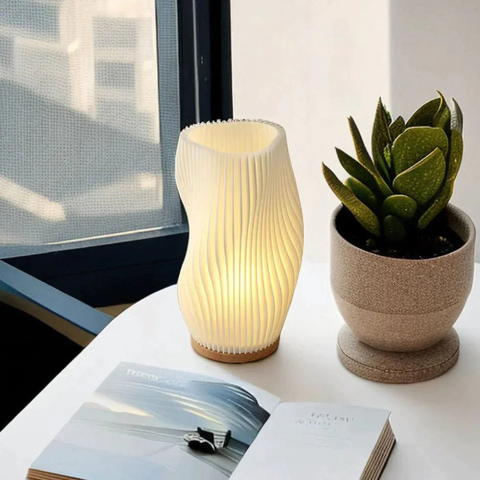 BowLift | Wavecrest Table Lamp – Soft Glow Designer Lamp with Dimmable Warm & Natural White Light