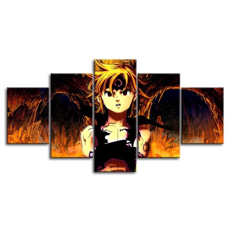 5 Piece Amazing The Seven Deadly Sins - Canvas Wall Art Painting | Bowlift