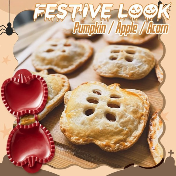 BowLift | Halloween Pie Press | Pumpkin, Apple & Acorn Shapes | Non-Stick Pastry Cutter & Sealer