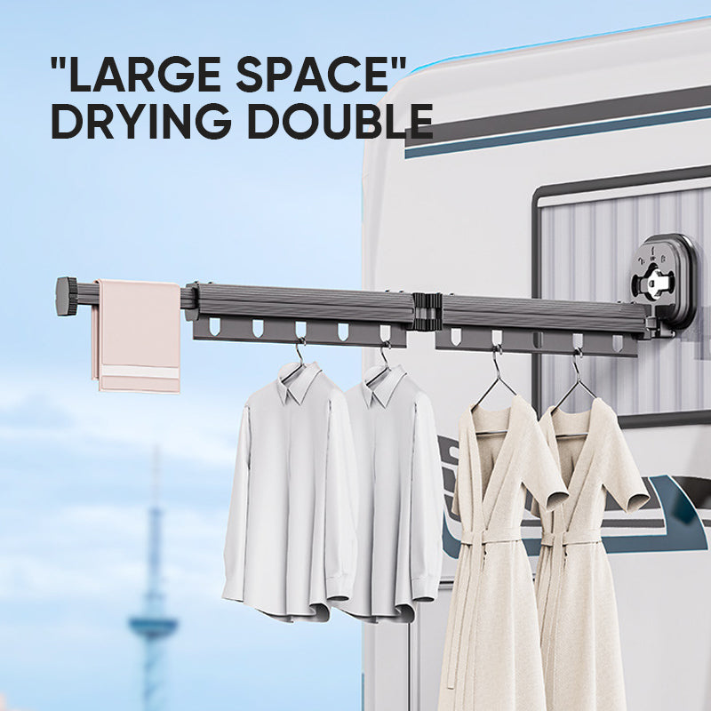 Wall-Mounted Foldable Clothes Drying Rack with Suction Cup | Bowlift