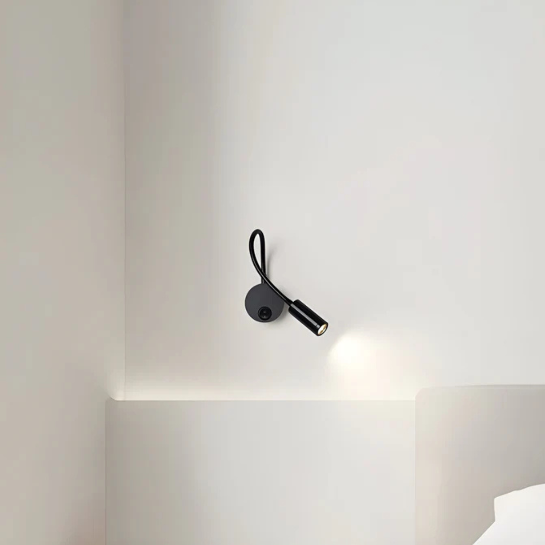 BowLift | Wireless LED Wall Light with Flexible Arm in Black