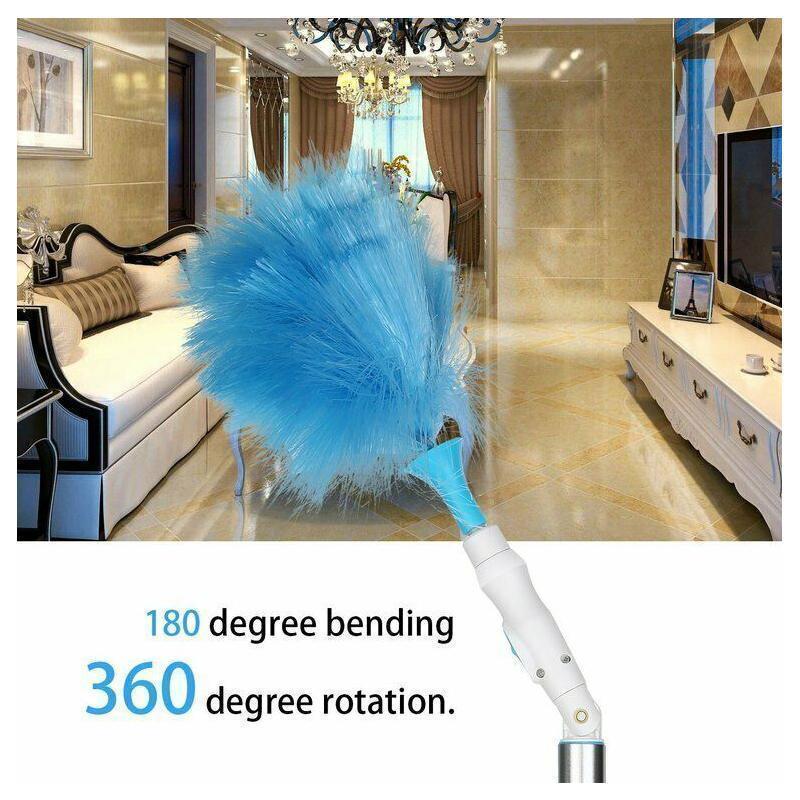 360° Rotatable Electric Spin Duster Motorized Dust Wand with 2 Brushes | Bowlift