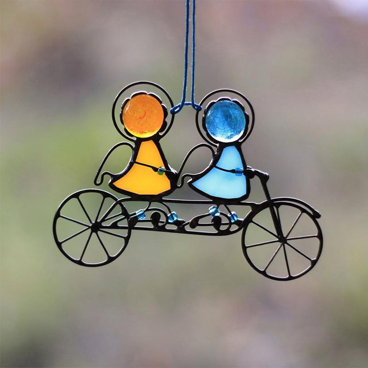 BowLift | Stained Glass Sun Catcher – Hand-Painted Hanging Angel Window Ornament