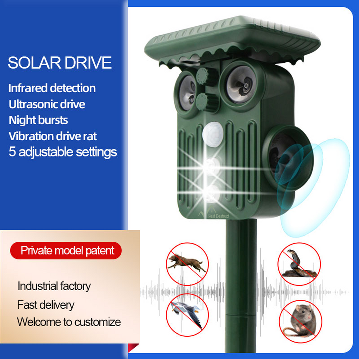BowLift | Ultrasonic Solar Deer Repeller | 5 Adjustable Modes. Waterproof & Eco-Friendly for Home Gardens and Yards