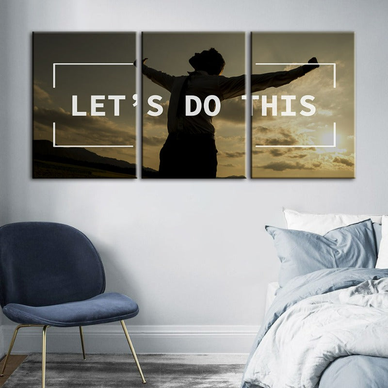 Let's Do This-Canvas Wall Art Painting 3 Pieces | Bowlift